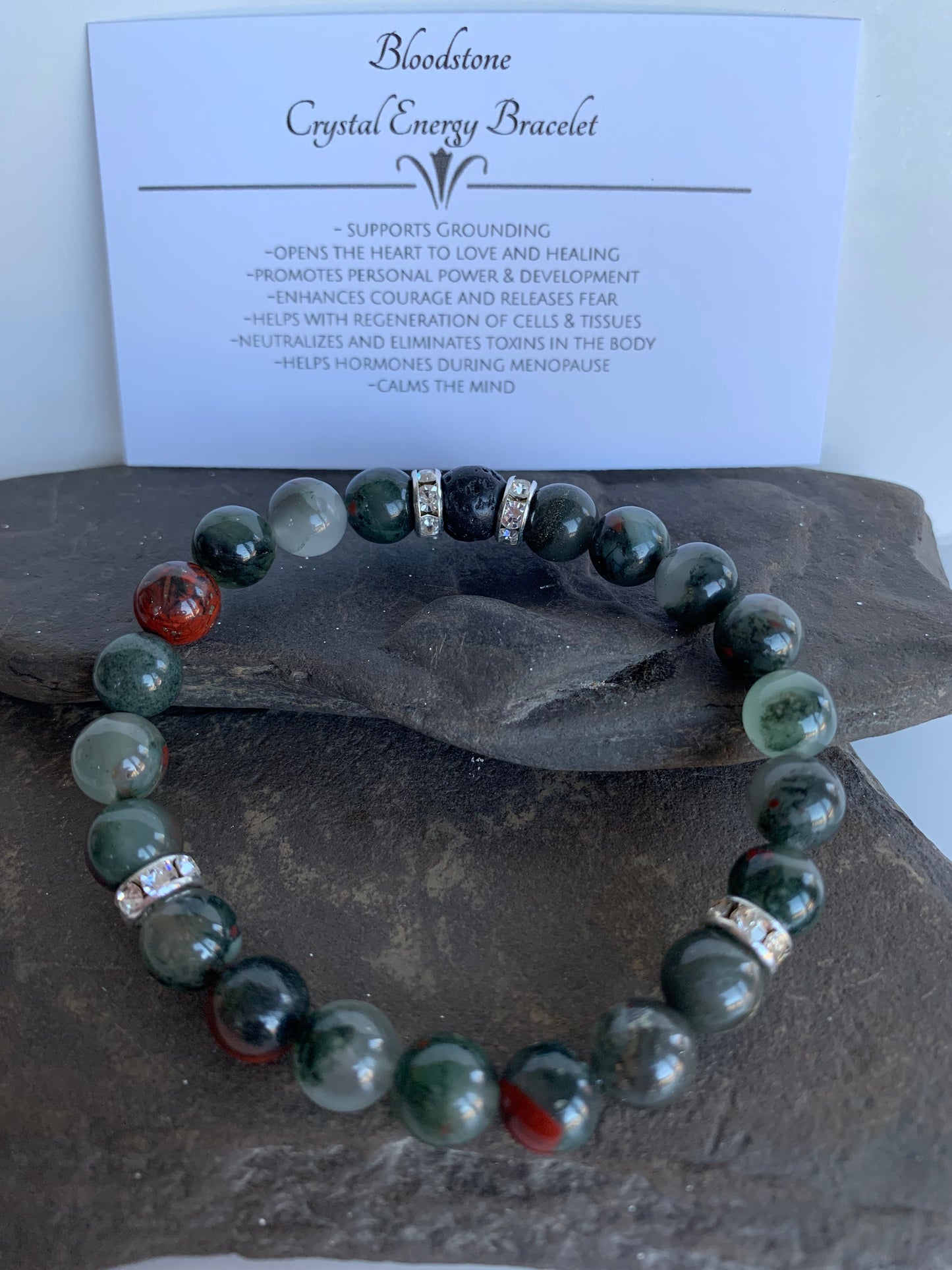 Bloodstone Genuine Crystal Energy Bracelet