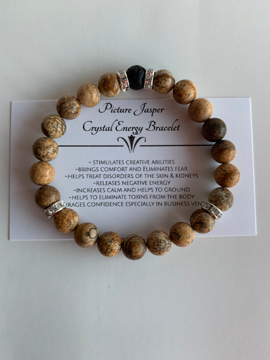 Picture Jasper Genuine Crystal Energy Bracelet