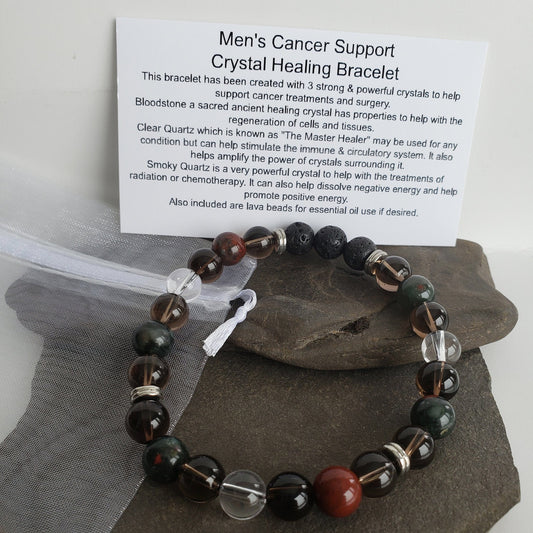 Cancer Support for Men Genuine Crystal Energy Bracelet