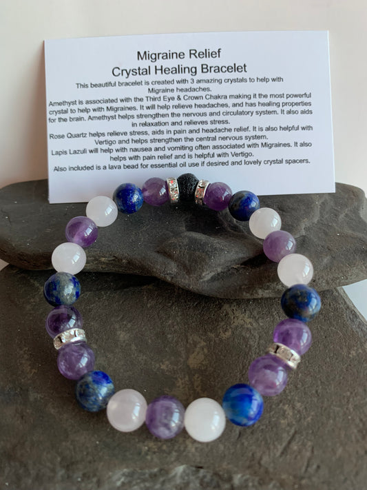 Migraine Relief Genuine Crystal Energy Bracelet