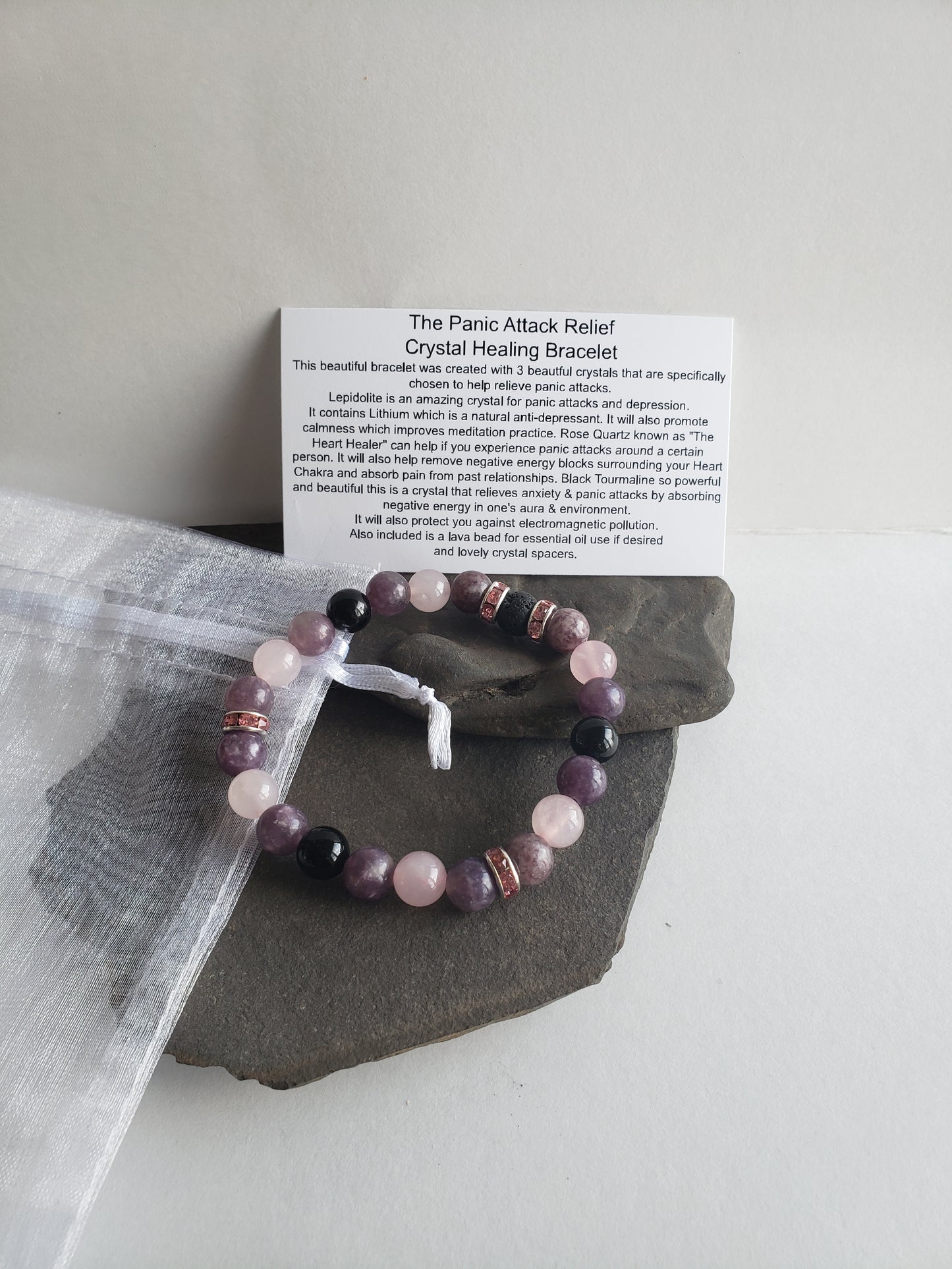 Panic Attack Relief Genuine Crystal Energy Bracelet