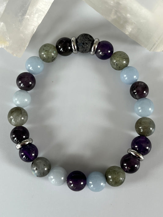 Psychic Attack & Aura Support Genuine Crystal Energy Bracelet