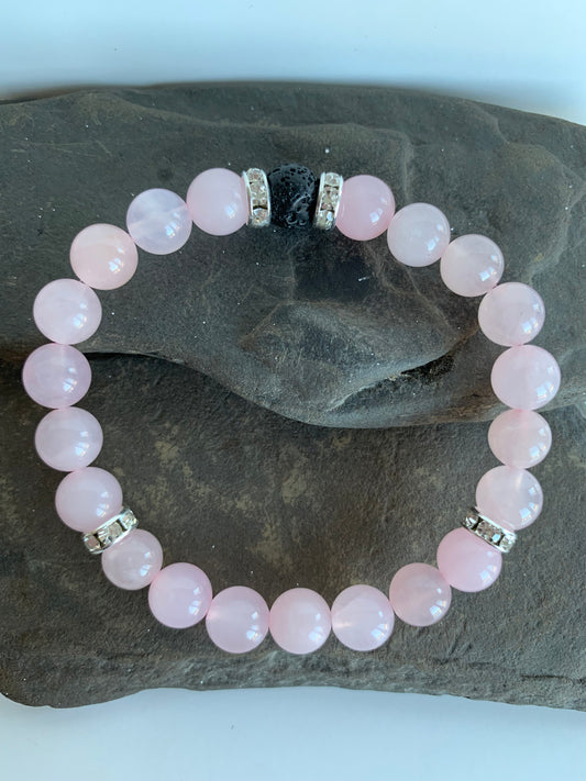 Rose Quartz Genuine Crystal Energy Bracelet