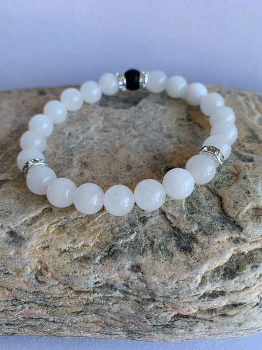 White Jade Genuine Crystal Energy Bracelet