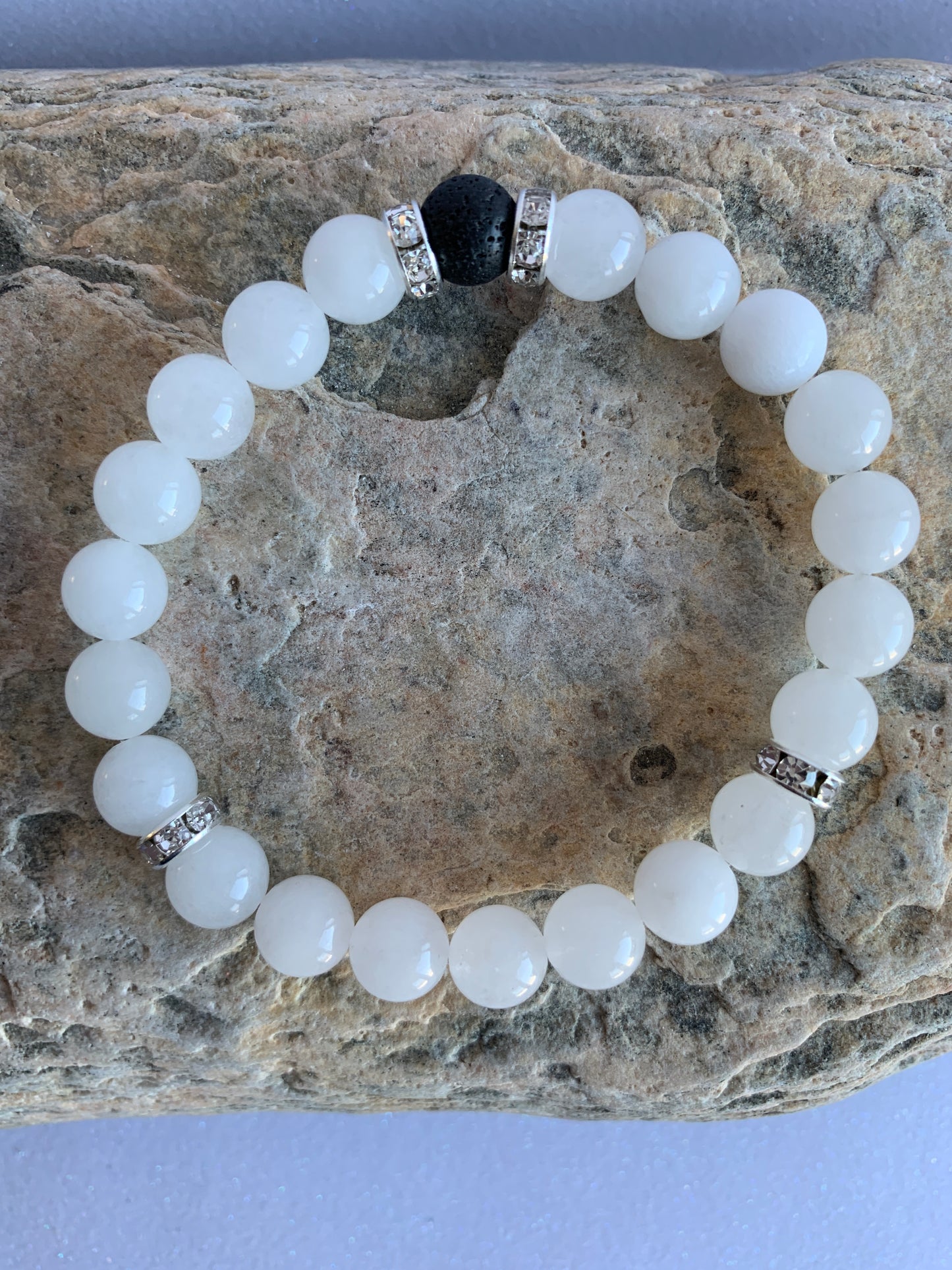 White Jade Genuine Crystal Energy Bracelet