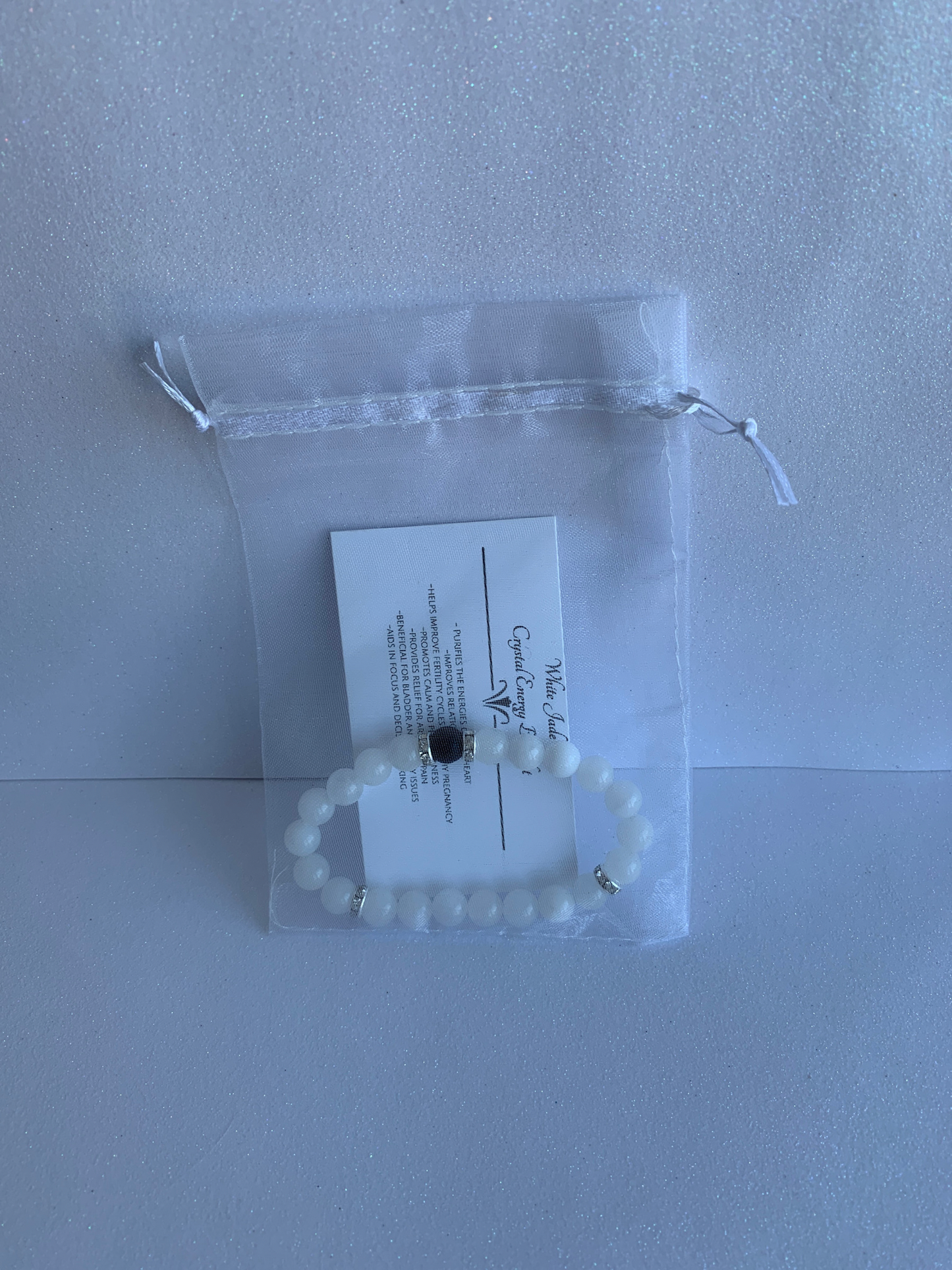 White Jade Genuine Crystal Energy Bracelet