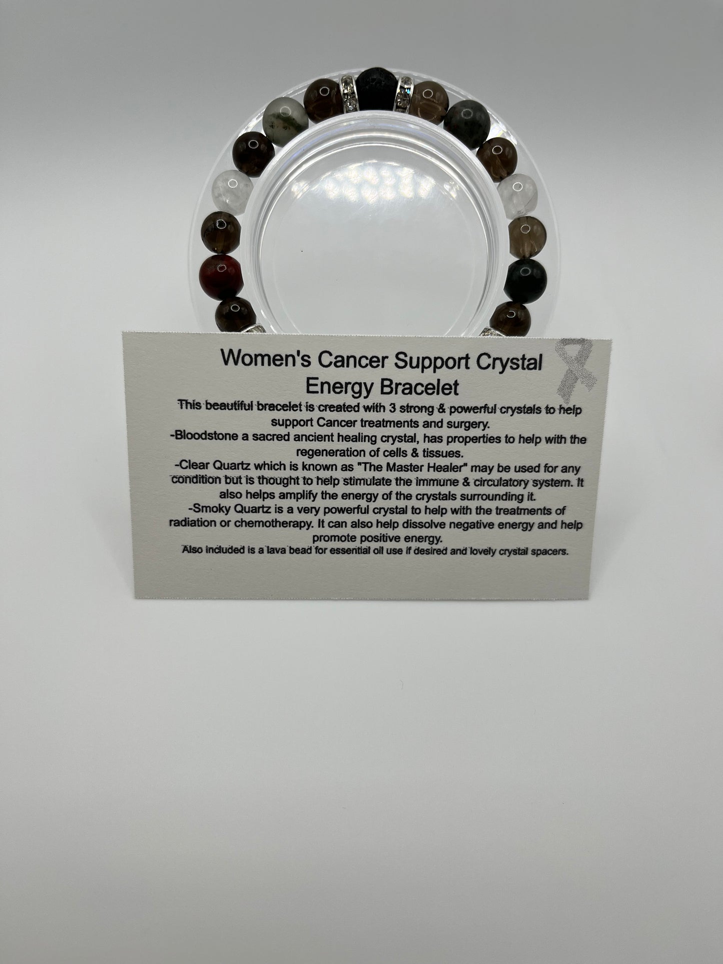 Cancer Support for Women Genuine Crystal Energy Bracelet